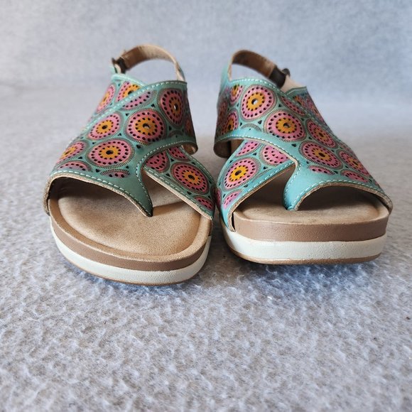 L'Artiste Spring Step Erice Sandal Slingback Buckle Leather Blue Pink - Picture 9 of 12